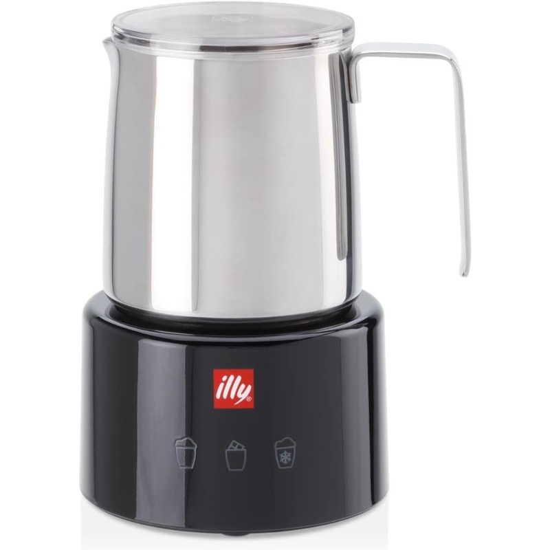 illy Electric Milk Frother – Black & Stainless Steel