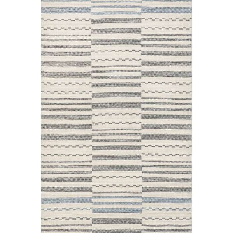 Cosetta Cotton Striped Rug | Light Grey