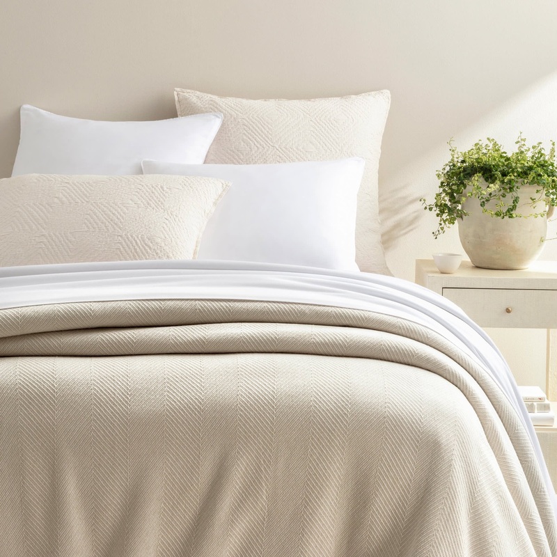 Herringbone Blanket | White/Ivory