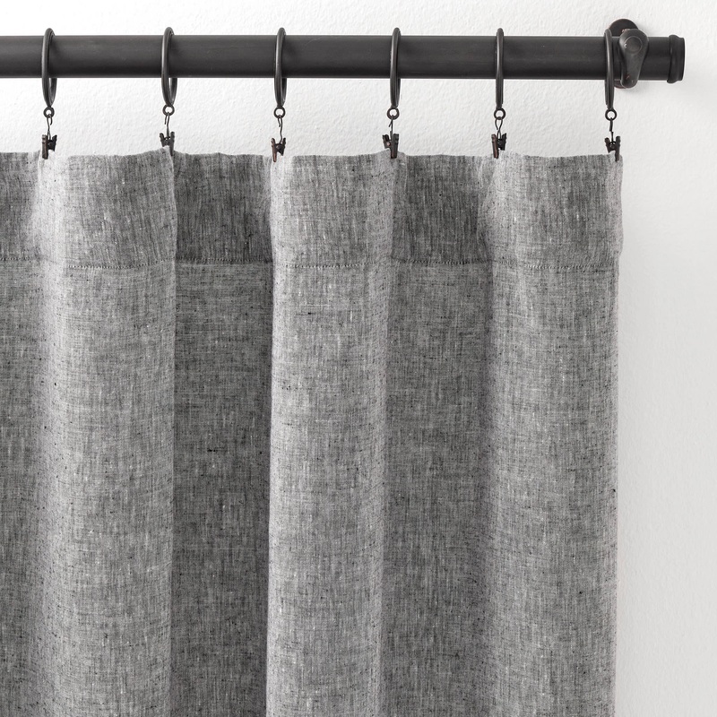 Lush Linen Curtain Panel | Black
