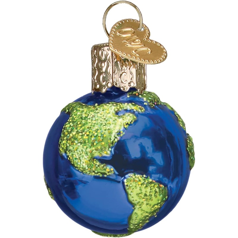 Old World Christmas Gumdrops Mini Planet Earth Glass Blown Ornament for Christmas Tree, Multicolored, 1.5″