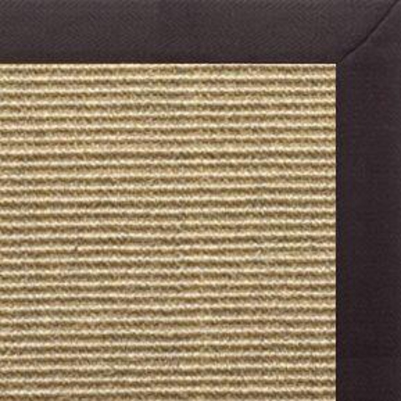 Bone Sisal Rug with Black Linen Border
