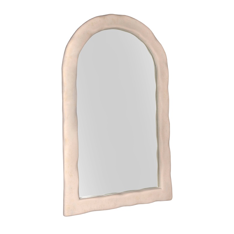Cream Textured Floor Mirror
