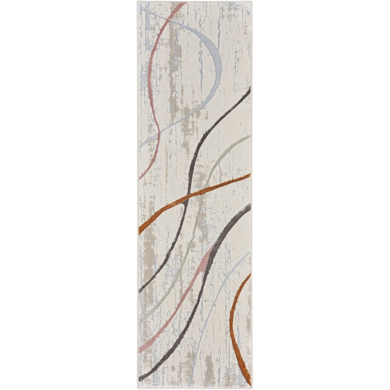 Nourison Glitz 2’3″ x 7’6″ Ivory/Multi Modern Indoor Rug