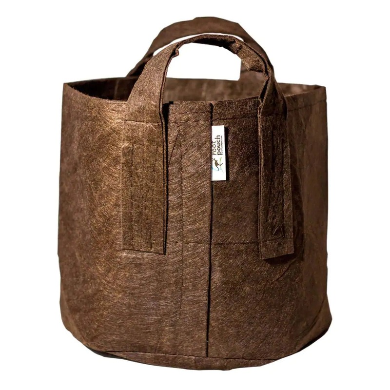 Root Pouch Boxer Brown Large Fabric Pot with Handles – 10 Pack