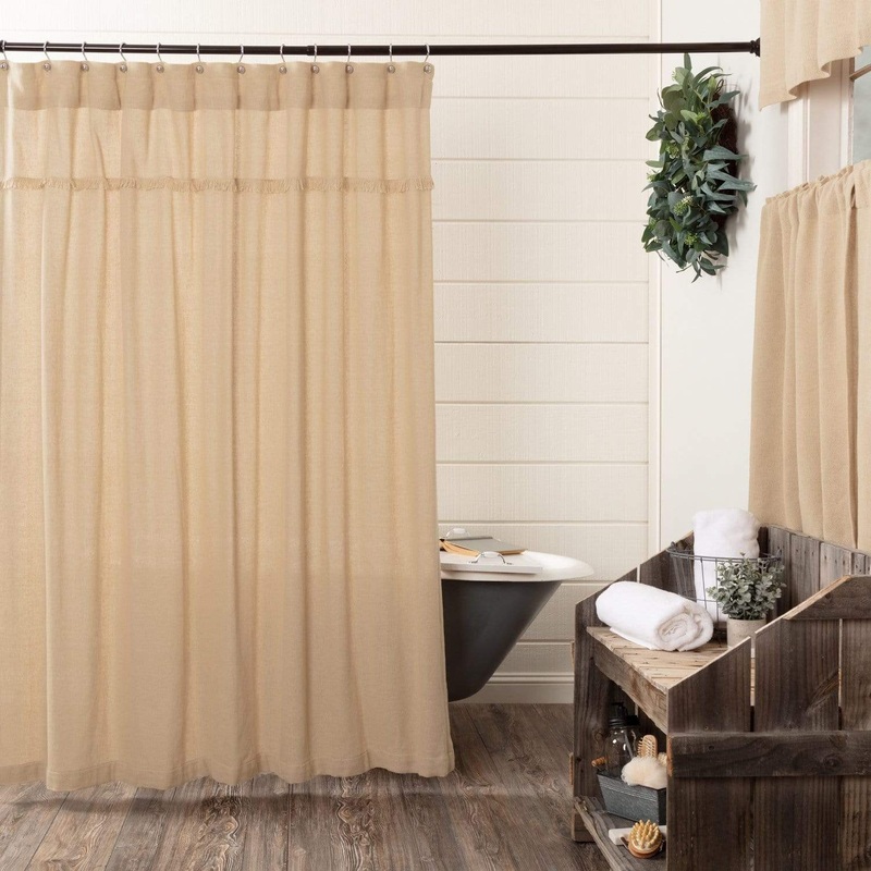 Burlap Vintage Shower Curtain 72×72
