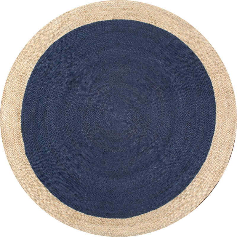 Jute Simple Border Rug | Navy