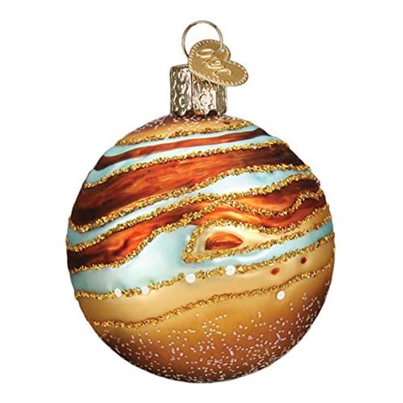 Old World Christmas Glass Blown Ornament Jupiter, 2.5″
