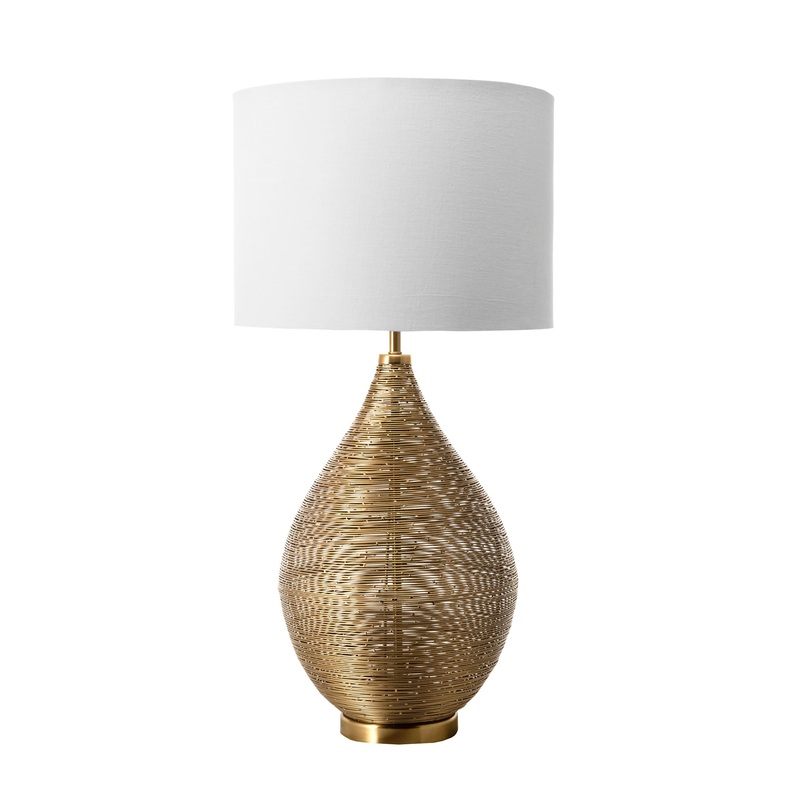 26-inch Wire Framed Iron Teardrop Vase Table Lamp | Gold