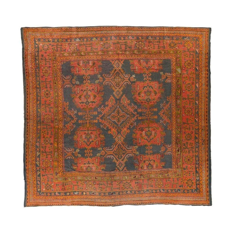 ANTIQUE OUSHAK SALMON BLUE