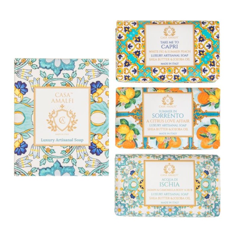 Casa Amalfi Maiolica 3-Soap Set: Green