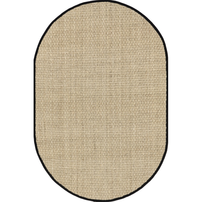 Checker Weave Seagrass Rug | Black