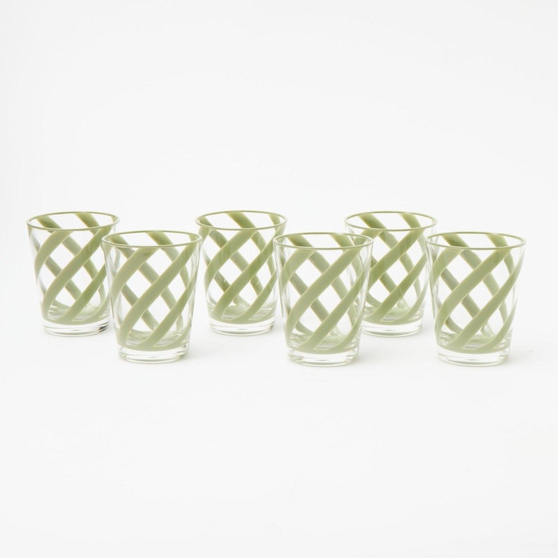 Green Swirl Outdoor Glasses (Set of 6)