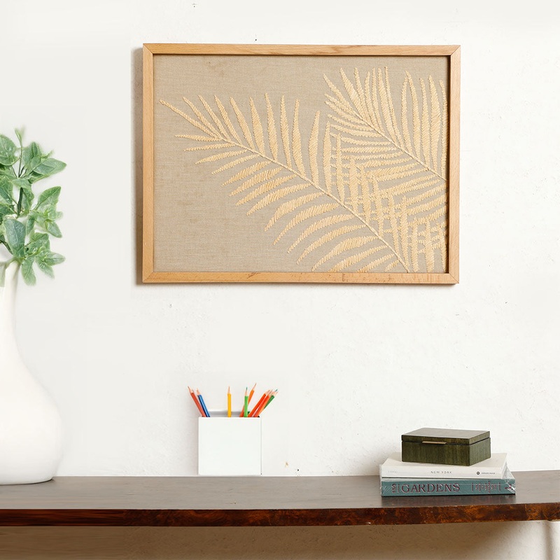 Raffya Embroidered Rectangle Wall Art