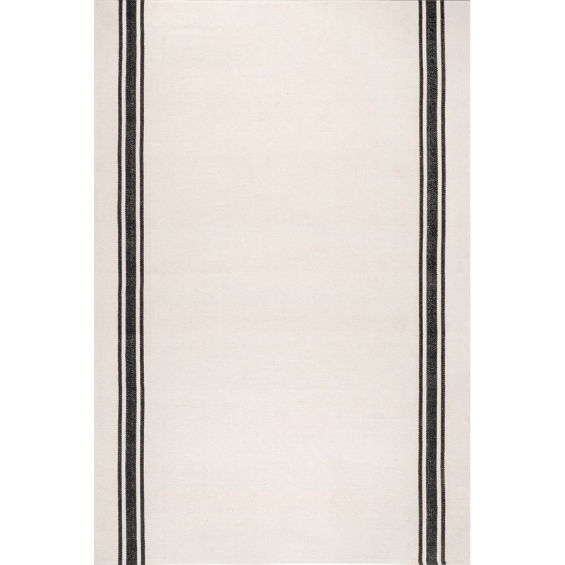 Sally Cotton Bordered Rug | Ivory