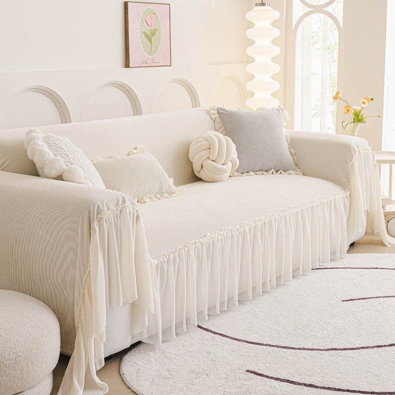 Vintage Ruffle Durable Breathable Chic Couch Cover Soft Stylish Sofa Protection for a Cozy Stylish Hassle-Free Home