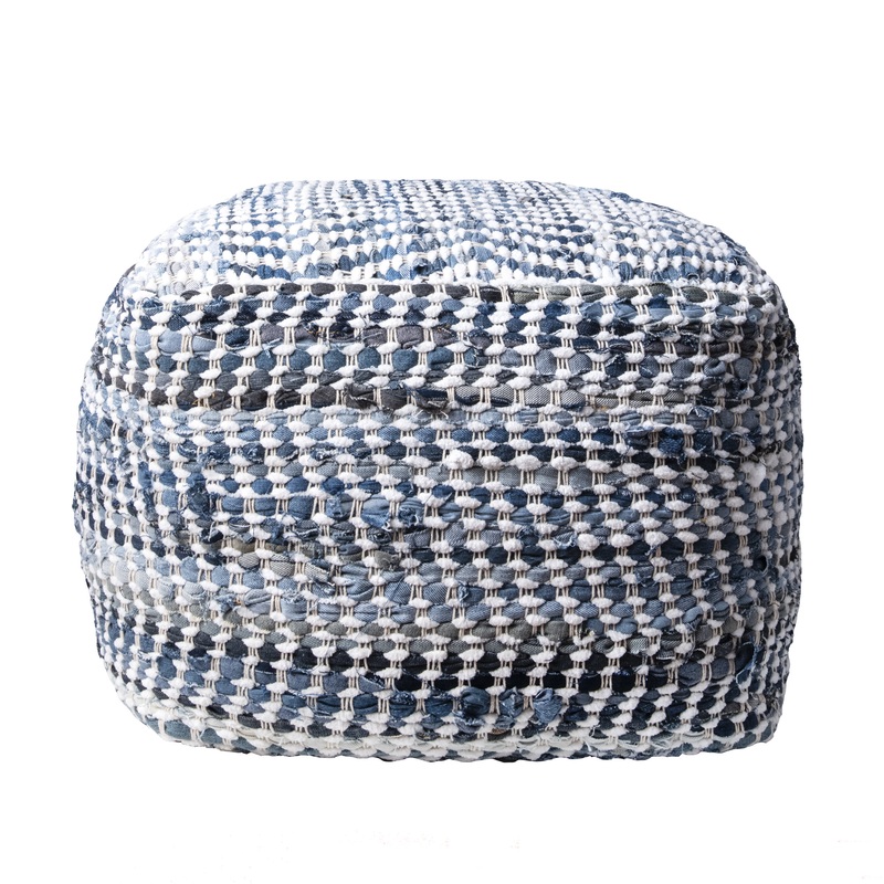 Handmade Denim Pouf | Blue