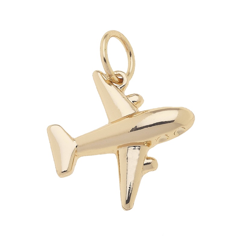 Jet Setter Charm in Shiny Gold
