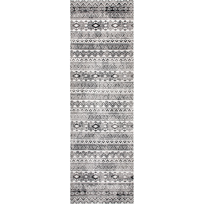 Halsey Banded Washable Rug | Grey
