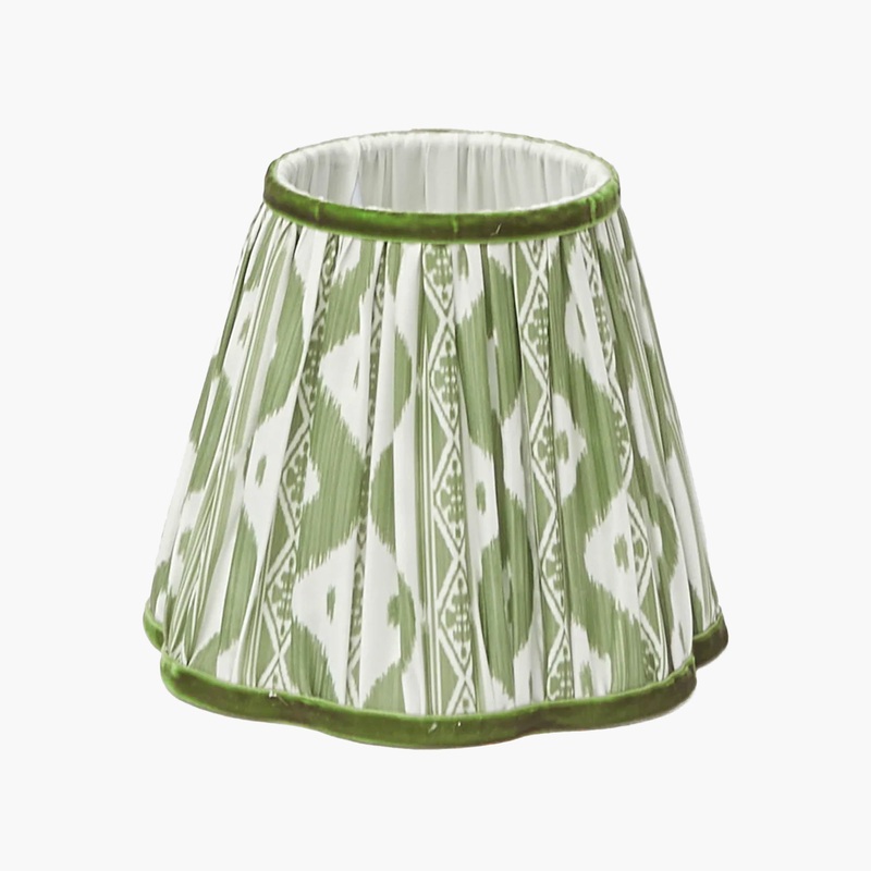 Olive Green Ikat Lampshade (18cm)