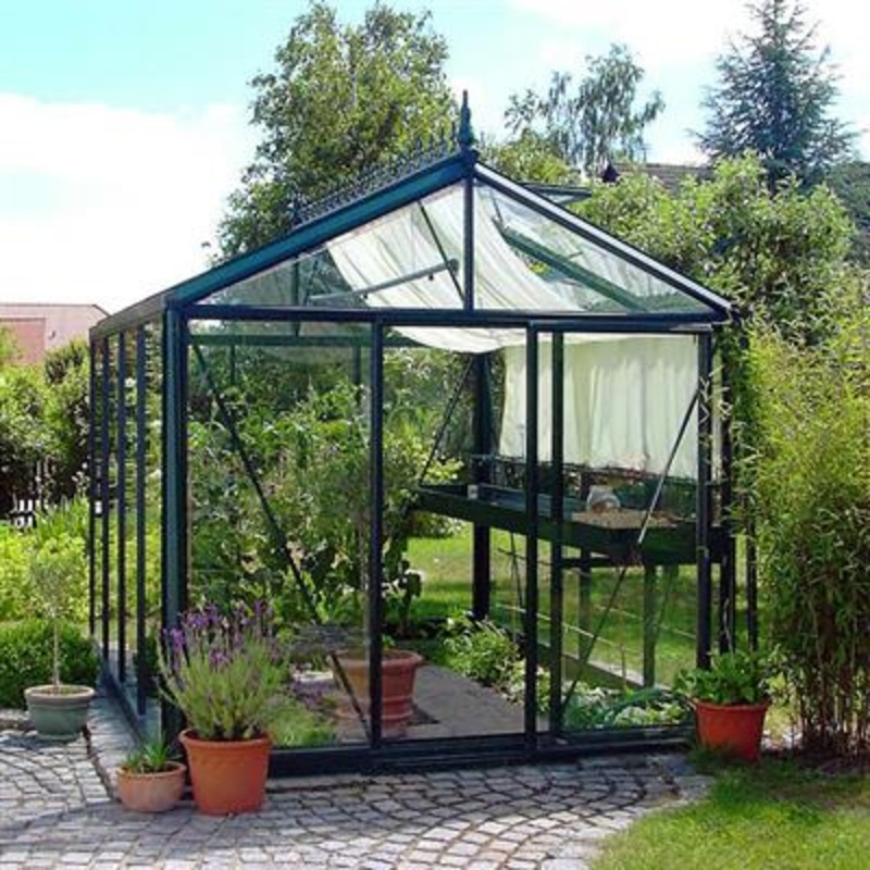 Victorian Glass Greenhouse Kit with 4mm Tempered Glass Panels and Aluminum Frame