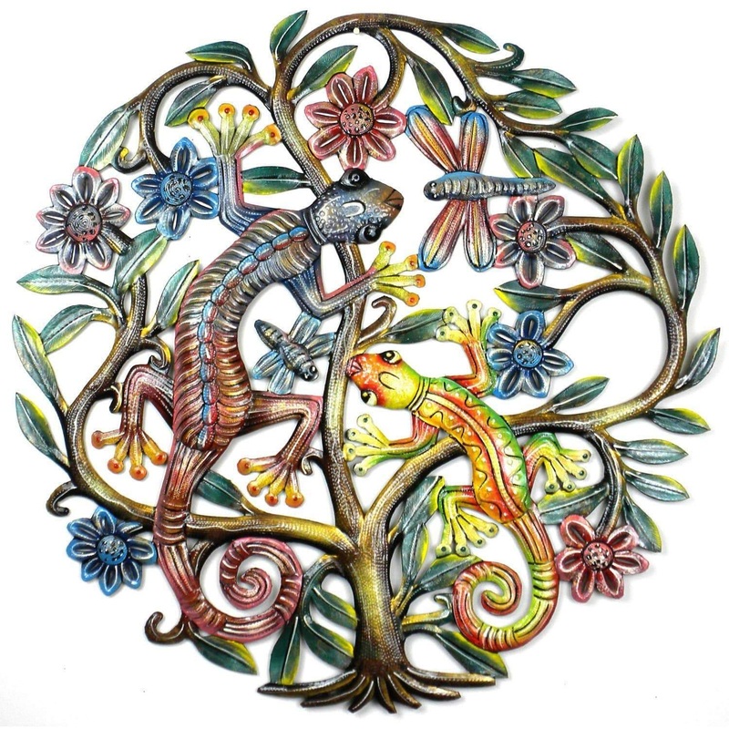 24 inch Painted Gecko Tree of Life – Croix des Bouquets