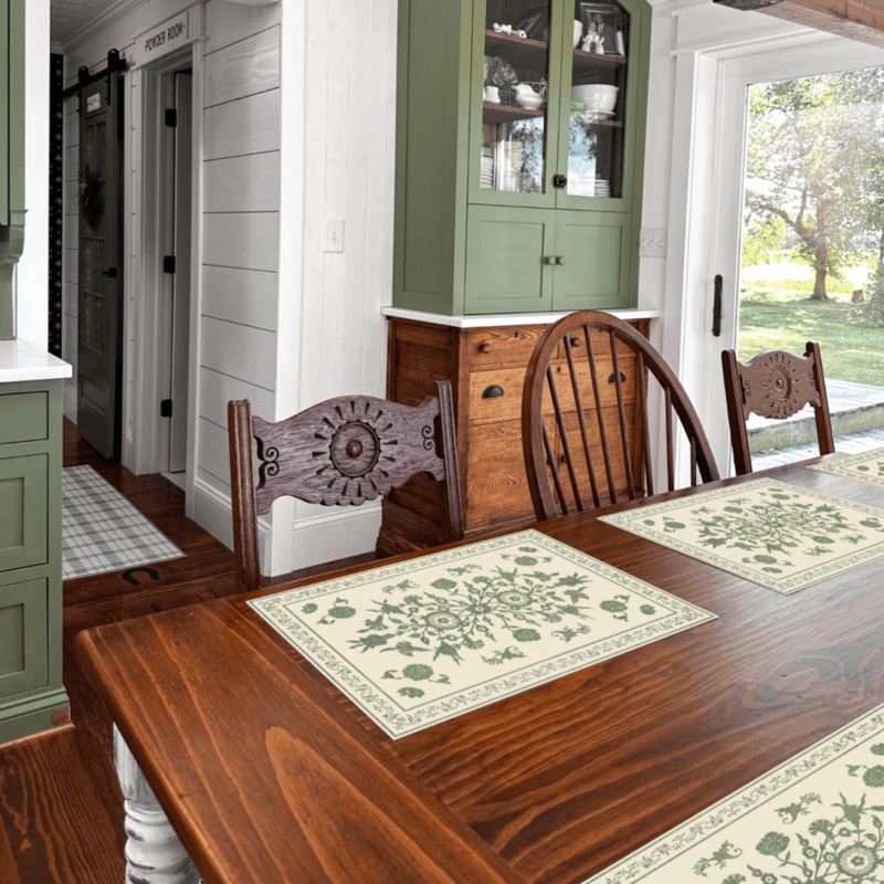 Amelia Placemat | 3Acre Green – Premium Vinyl Mat
