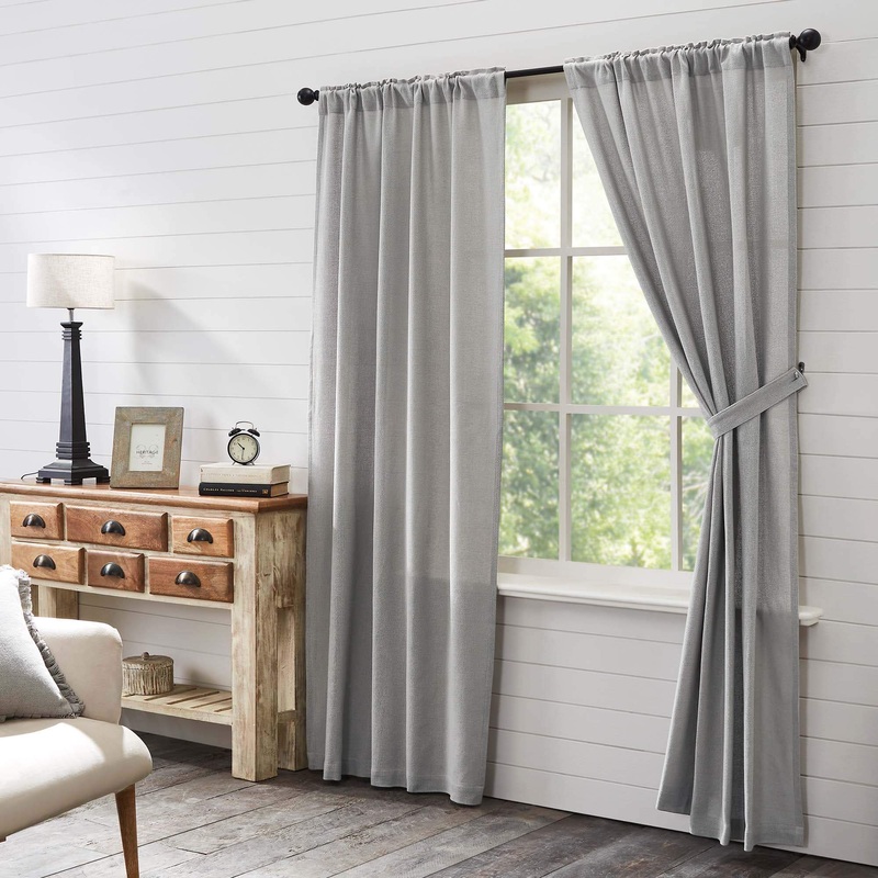 Burlap Dove Grey Panel Set of 2 84×40