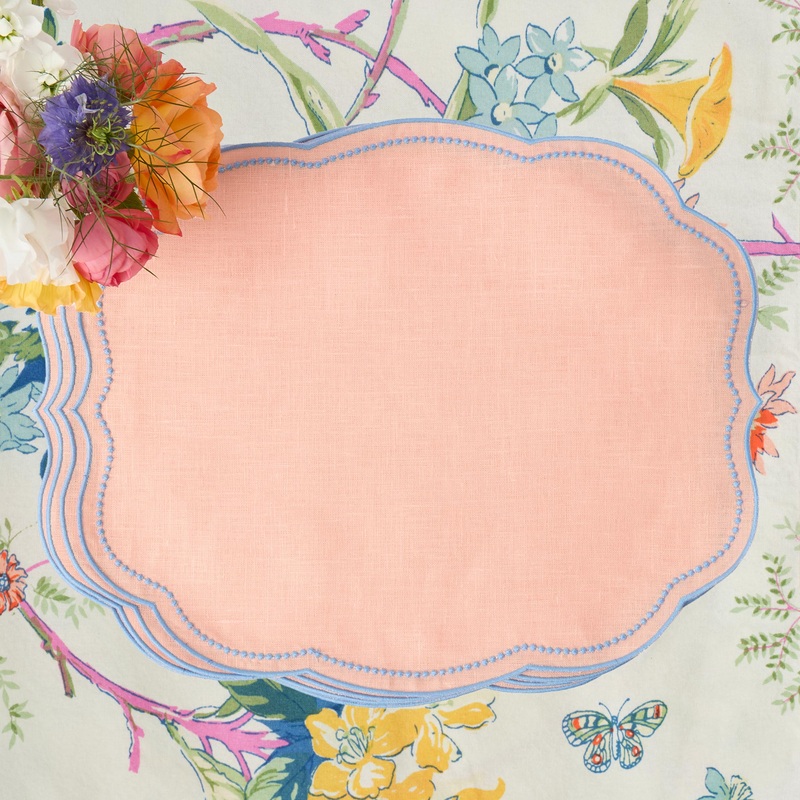 Eloise Coral & Blue Placemats (Set of 4)