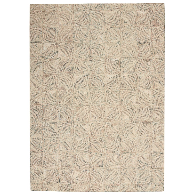 Nourison Interlock 3’9″ x 5’9″ Ivory/Multi Modern Indoor Rug
