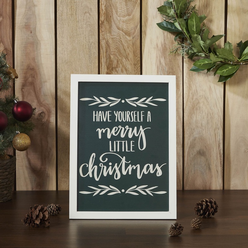 Have Yourself A Merry Little Christmas Green Wall Hanging Sign 15×11