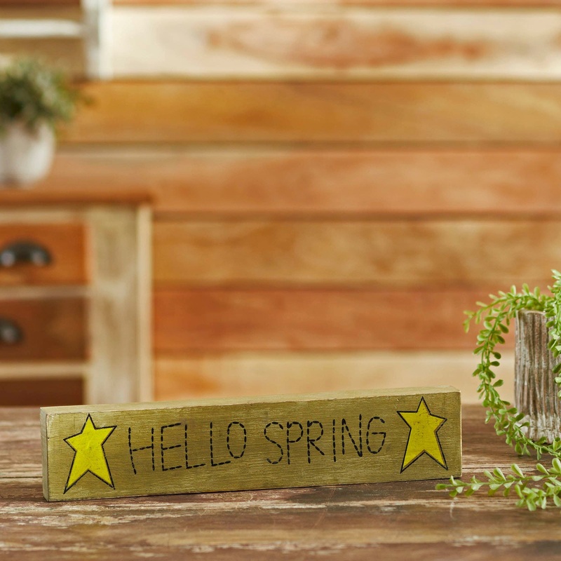 Hello Spring Wooden Sign 3×14