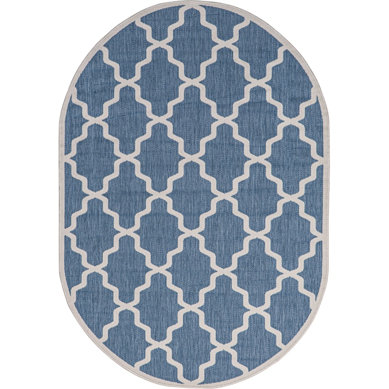 Indoor/Outdoor Moroccan Trellis Rug | Blue