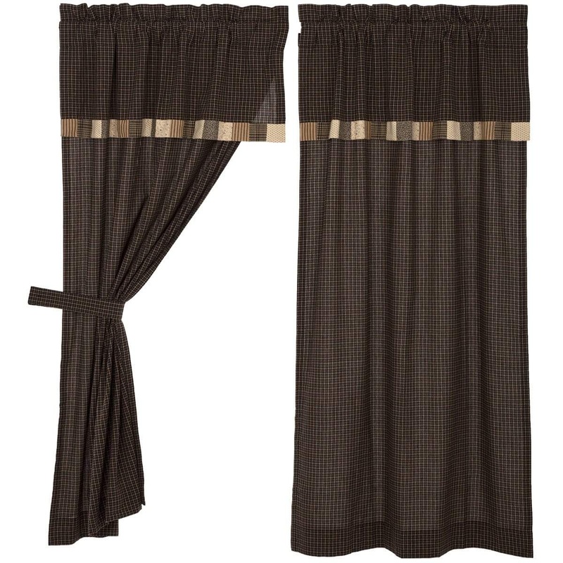 Kettle Grove Short Panel with Attached Valance Block Border Set of 2 63×36