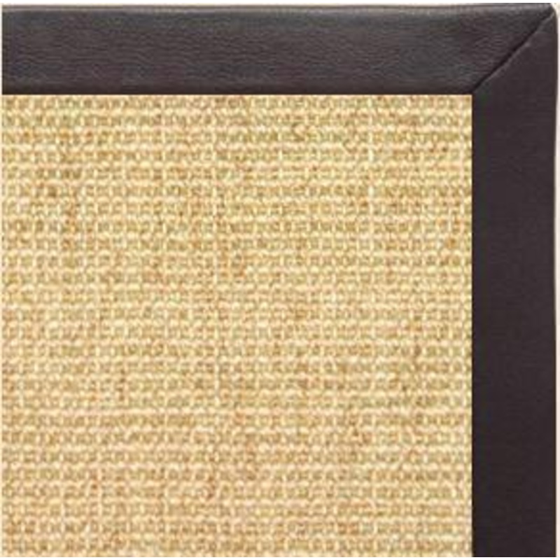 Sand Sisal Rug with Black Leather Border