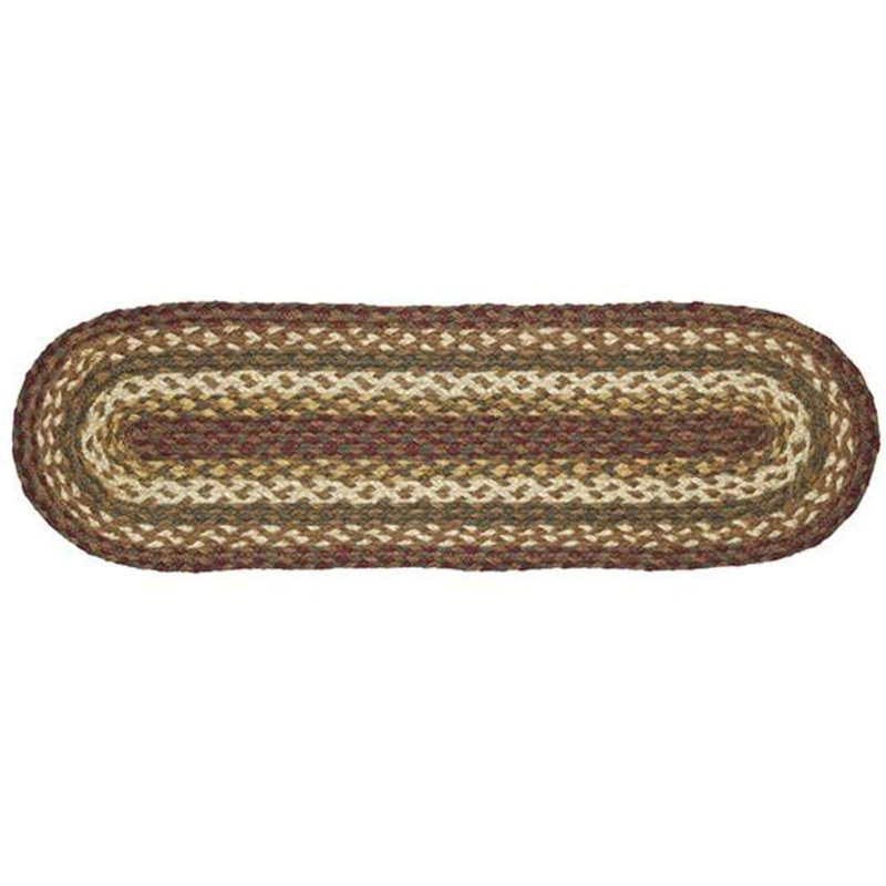 Tea Cabin Jute Stair Tread Latex Oval 8.5×27
