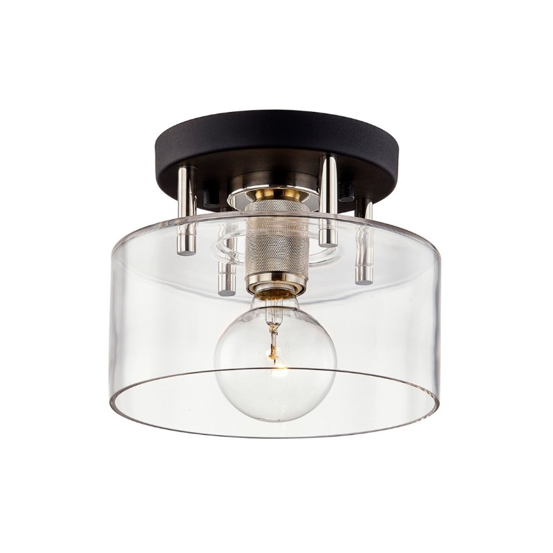Troy Bergamot Station 1-lt 9″ Semi Flush