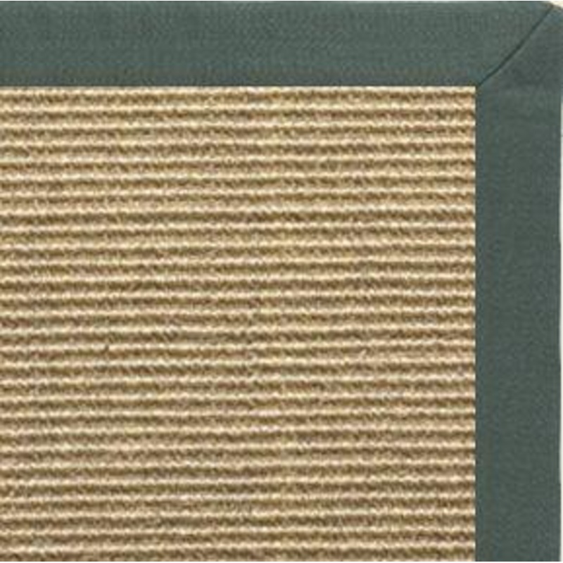 Bone Sisal Rug with Green Linen Border