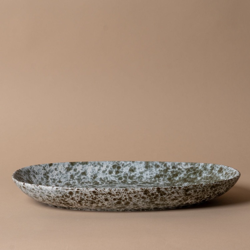Grey Splash Stoneware Platter