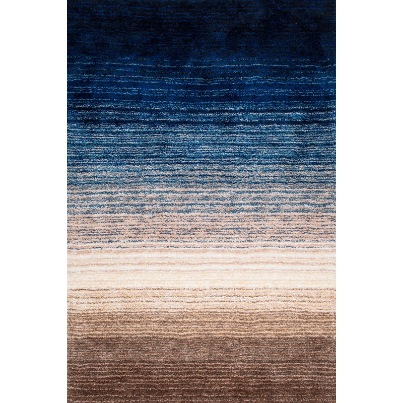 Striped Shaggy Rug | Navy Multicolor