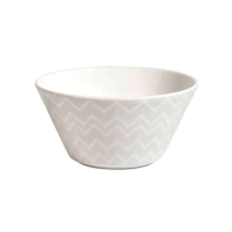 Fruit Bowls ZIG ZAG Set of 6  White diam. 12,8* H. 6,3 Cm