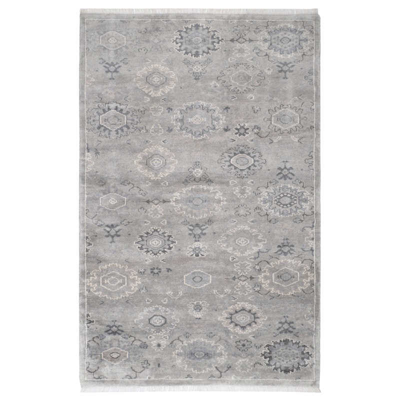 Lila Hand Knotted Wool Rug | Grey