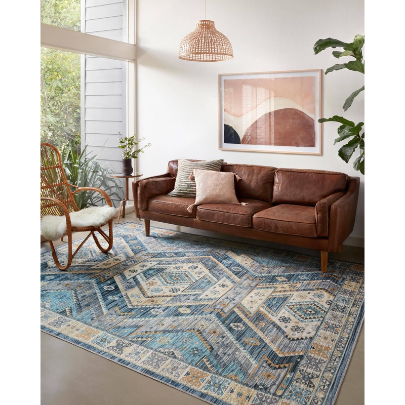 Loloi II Zion Rug | Ocean / Gold