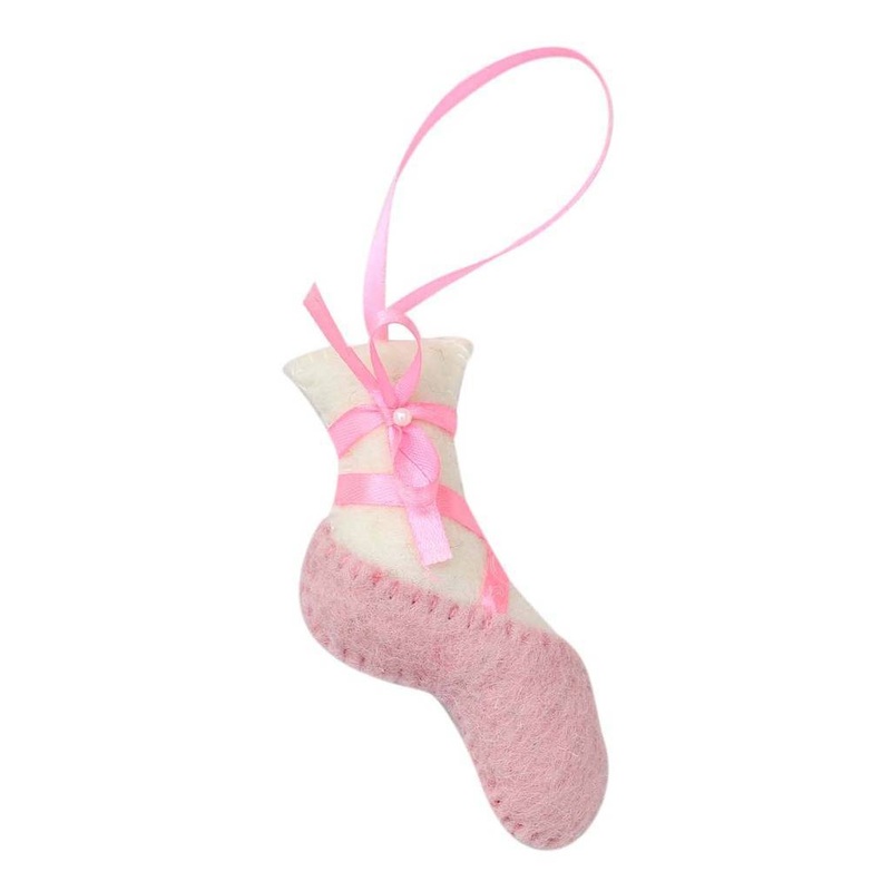 Pink Ballet Slipper Felt Ornament – Global Groove (H)