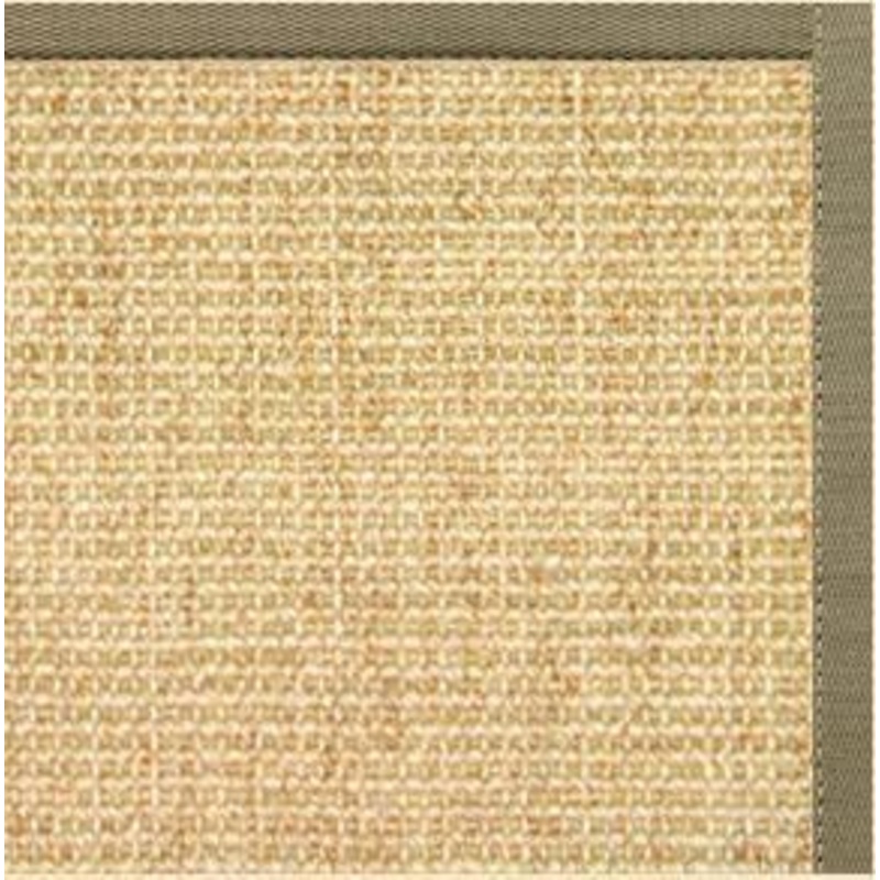 Sand Sisal Rug with Basil Green Cotton Border