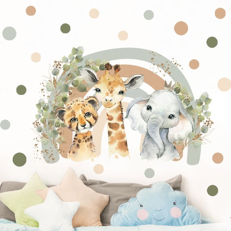 African Animal Wall Sticker for Boho Nursery