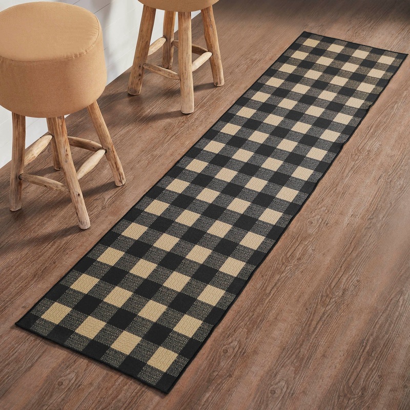Black Check Indoor/Outdoor Rug/Runner Rect 22×96