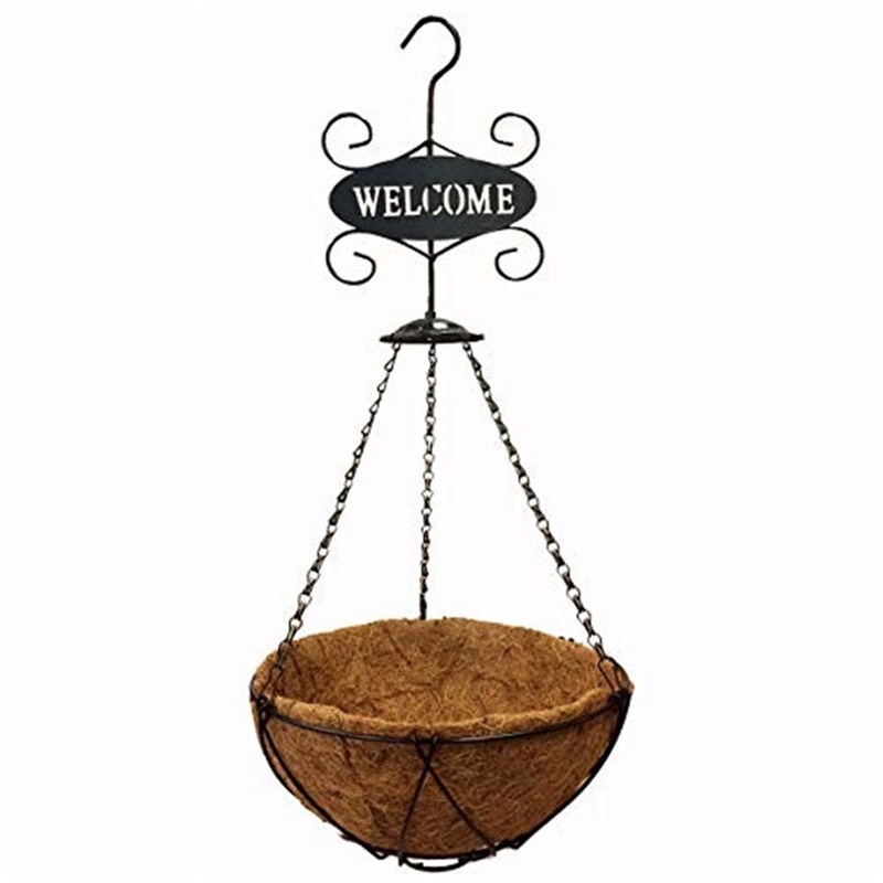Gardener’s Select (#CBS1502) Hanging Basket w/ Welcome Sign (12.5″ x 12.5″ x 25″)