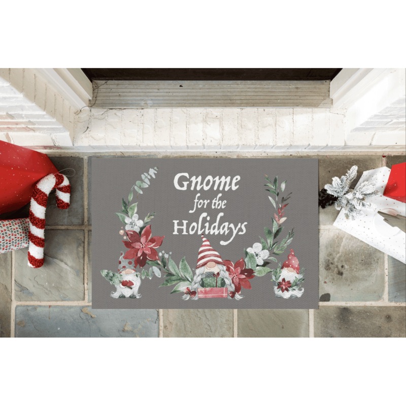 Gnome for The Holidays FloorFlat | Grey – Premium Vinyl Mat