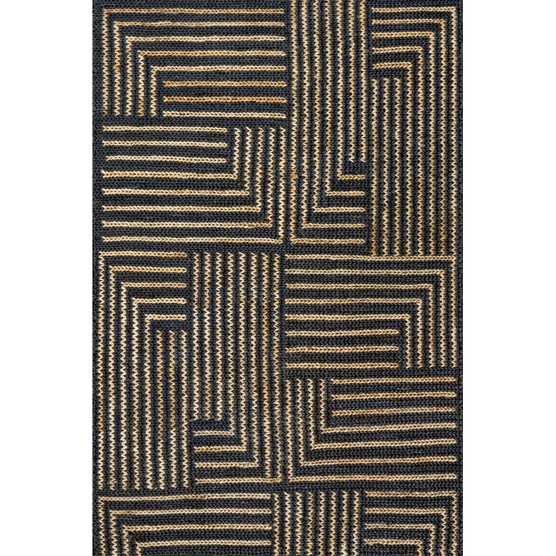 Grassland Handwoven Jute Rug | Black